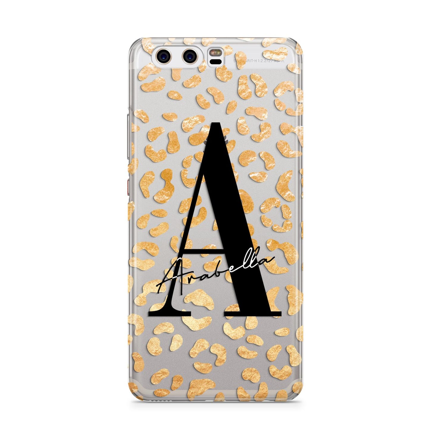 Personalised Leopard Print Gold Huawei P10 Phone Case