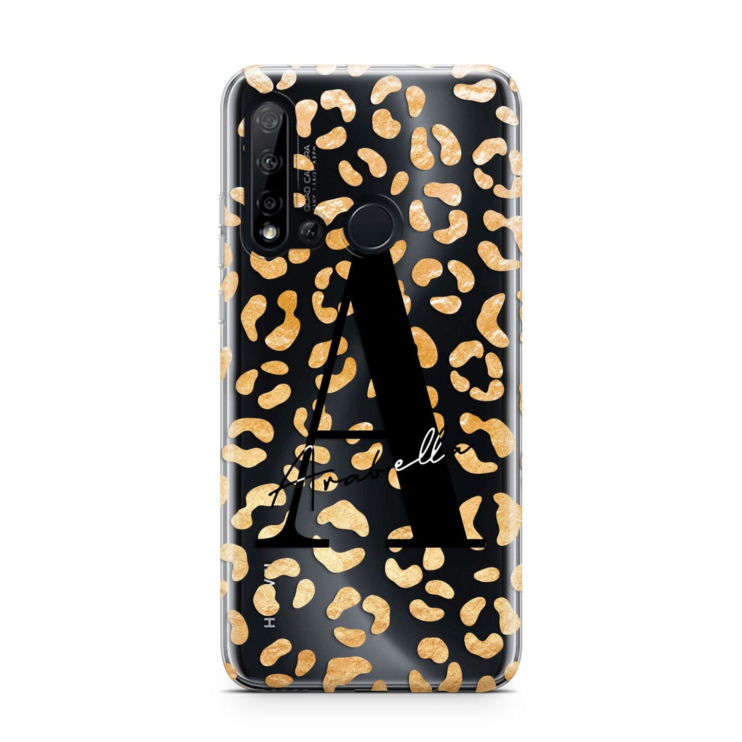 Personalised Leopard Print Gold Huawei P20 Lite 5G Phone Case