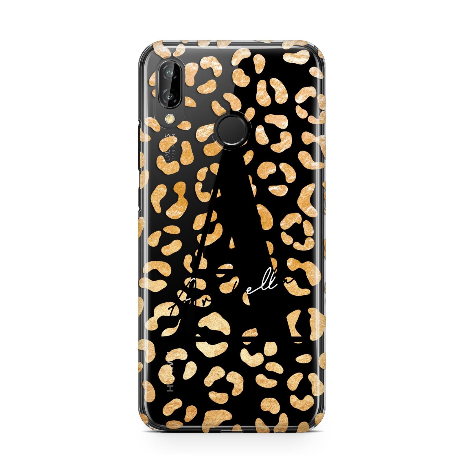 Personalised Leopard Print Gold Huawei P20 Lite Phone Case