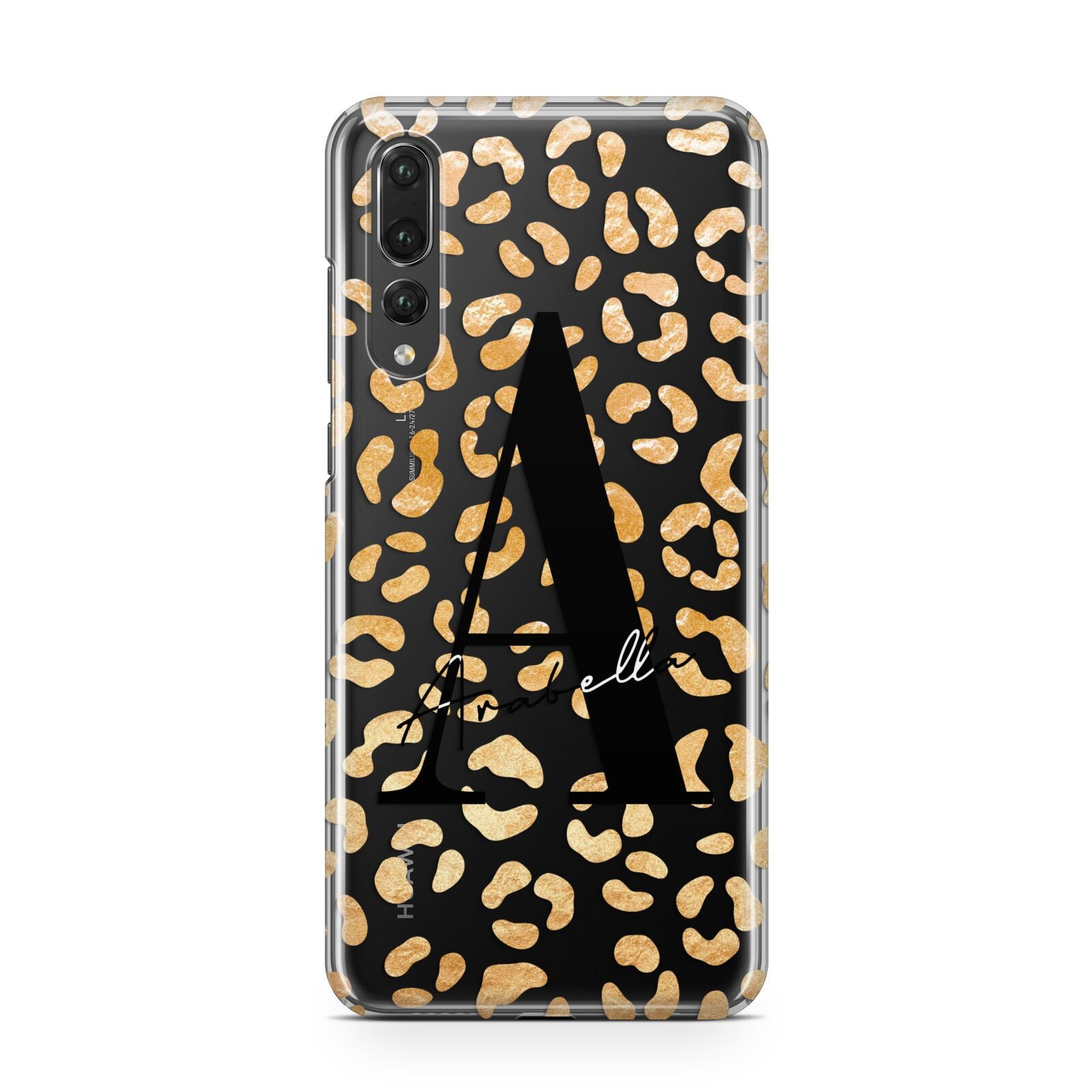 Personalised Leopard Print Gold Huawei P20 Pro Phone Case