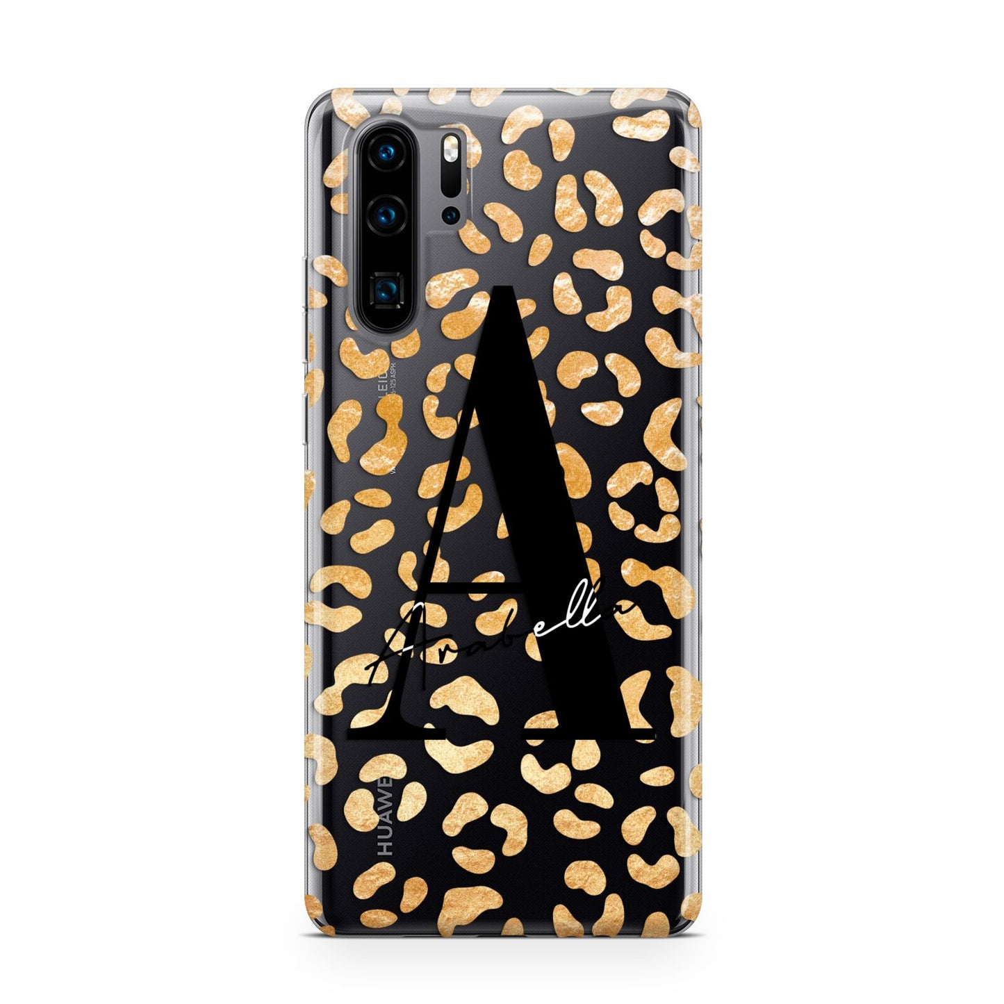 Personalised Leopard Print Gold Huawei P30 Pro Phone Case