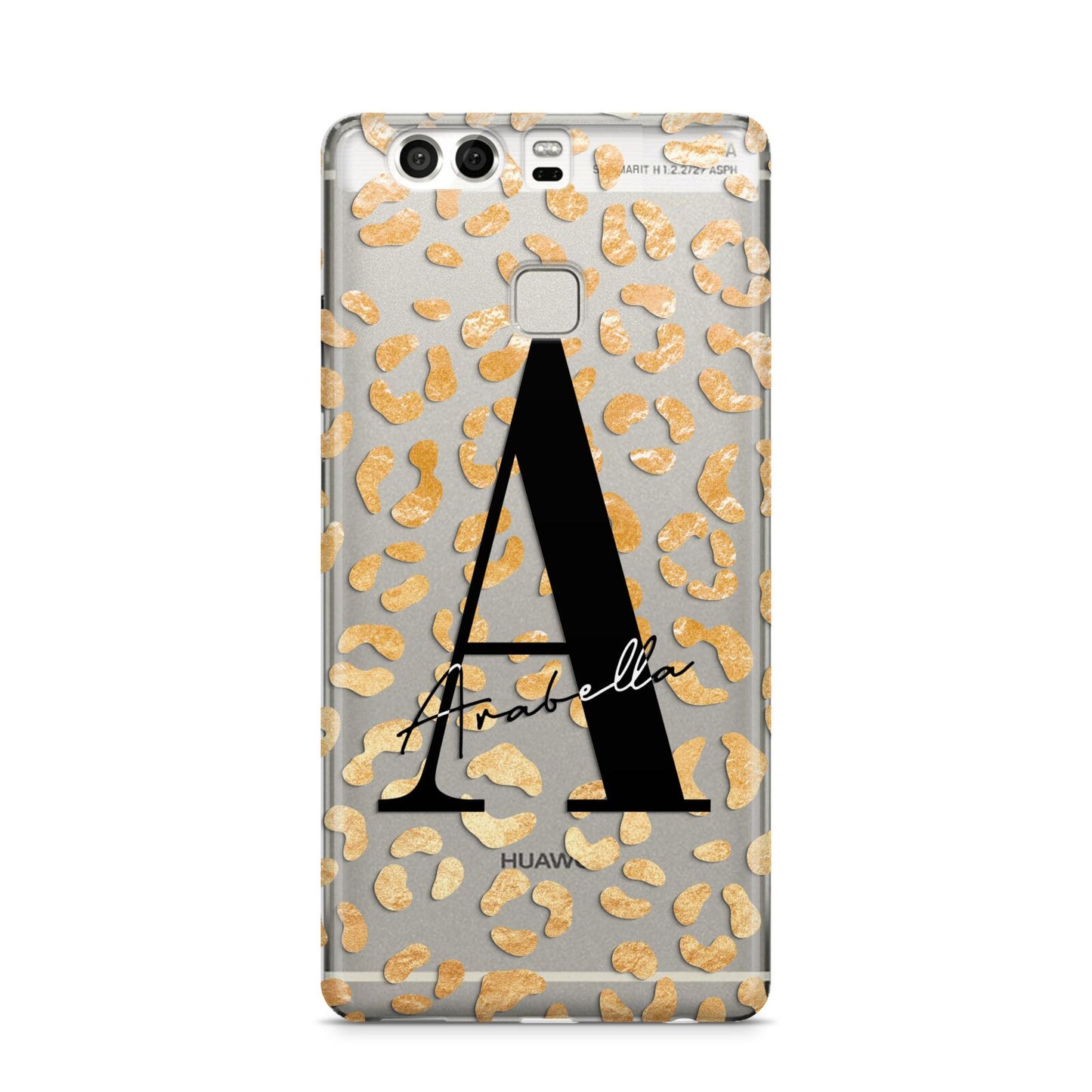 Personalised Leopard Print Gold Huawei P9 Case