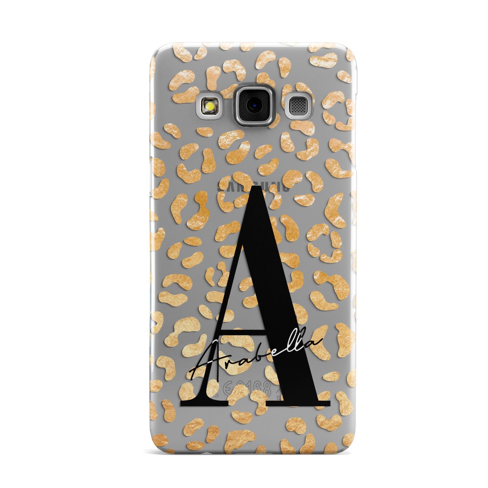 Personalised Leopard Print Gold Samsung Galaxy A3 Case