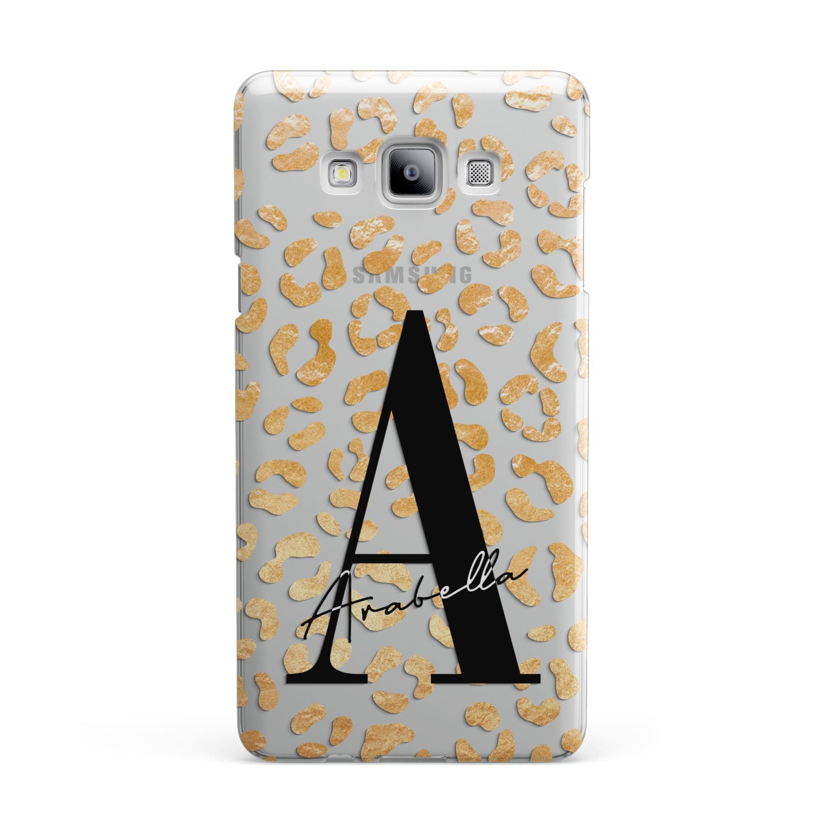 Personalised Leopard Print Gold Samsung Galaxy A7 2015 Case