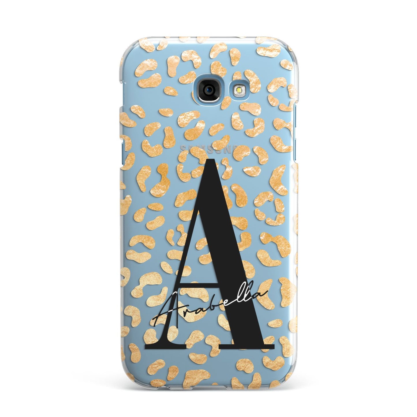 Personalised Leopard Print Gold Samsung Galaxy A7 2017 Case