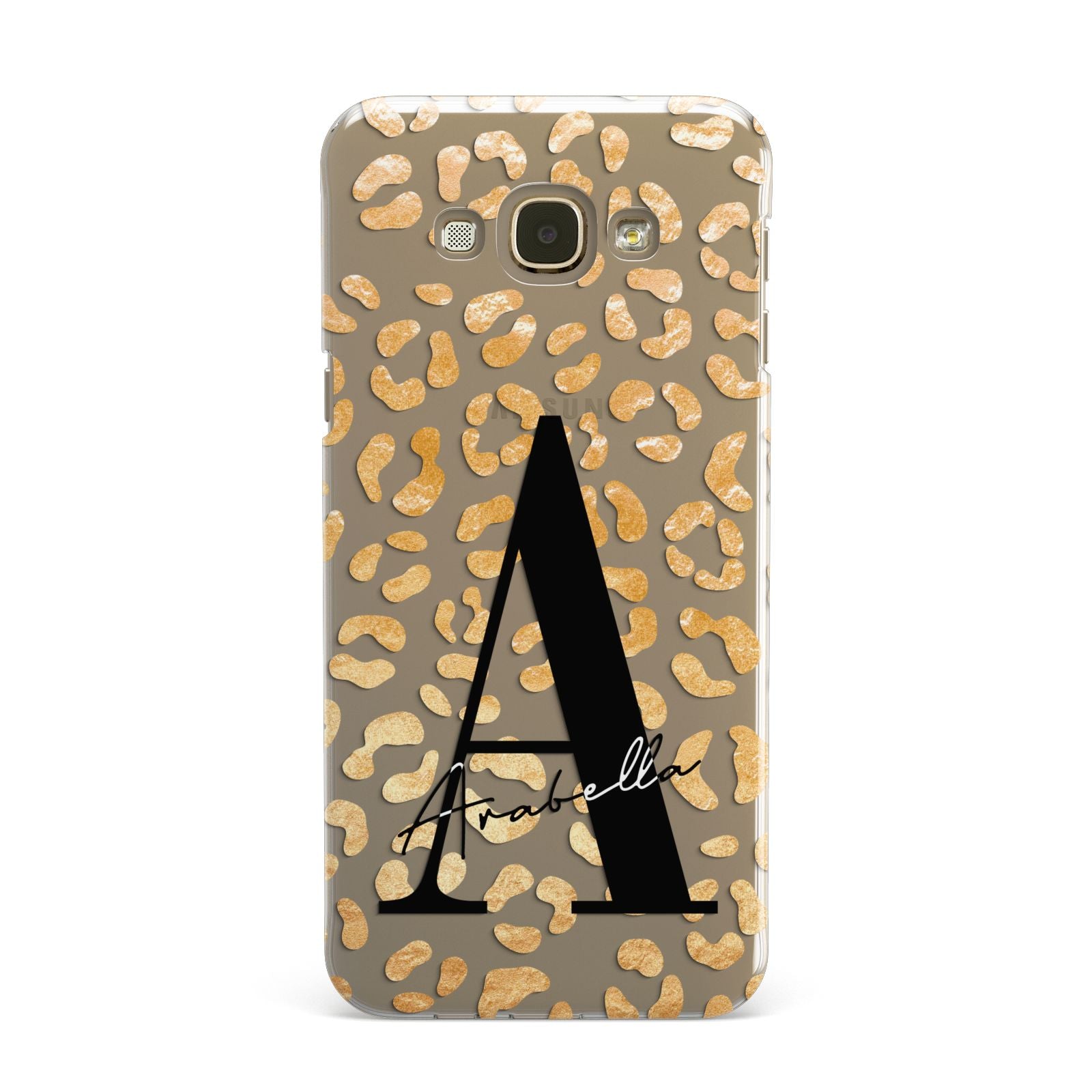 Personalised Leopard Print Gold Samsung Galaxy A8 Case