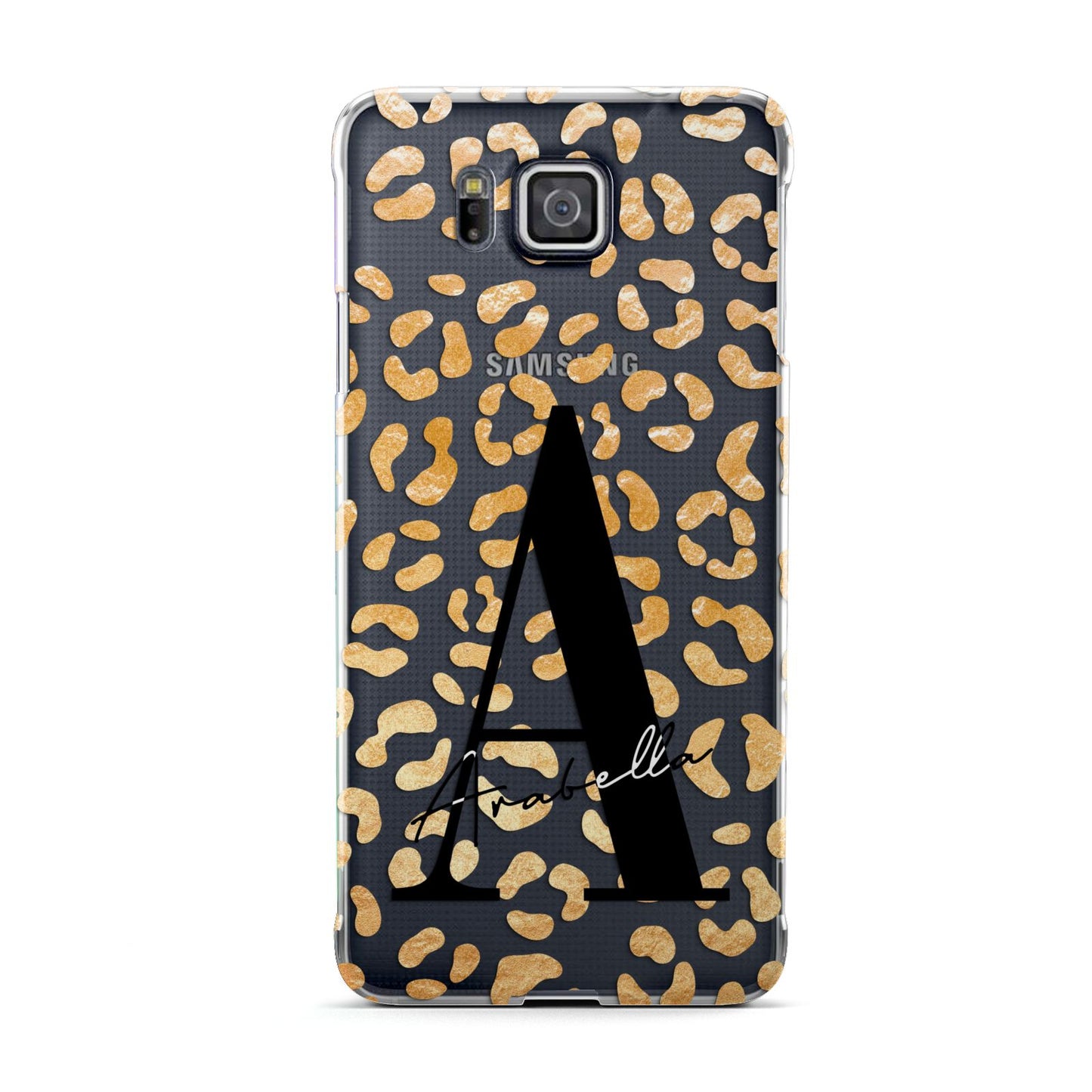 Personalised Leopard Print Gold Samsung Galaxy Alpha Case