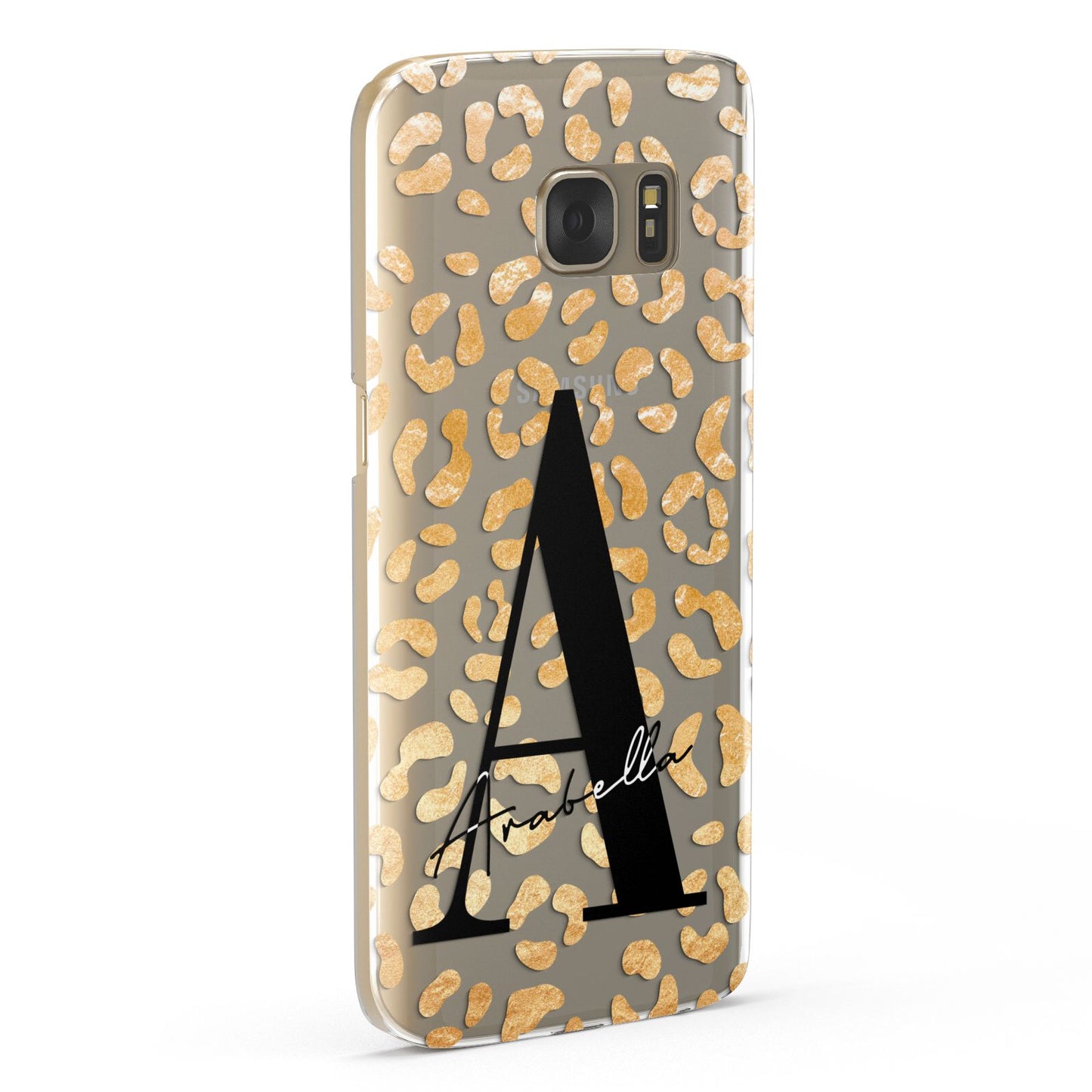 Personalised Leopard Print Gold Samsung Galaxy Case Fourty Five Degrees