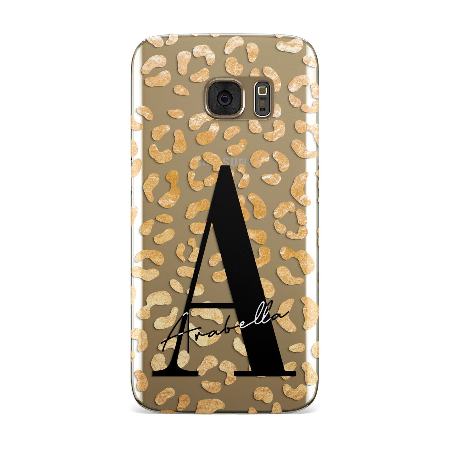 Personalised Leopard Print Gold Samsung Galaxy Case