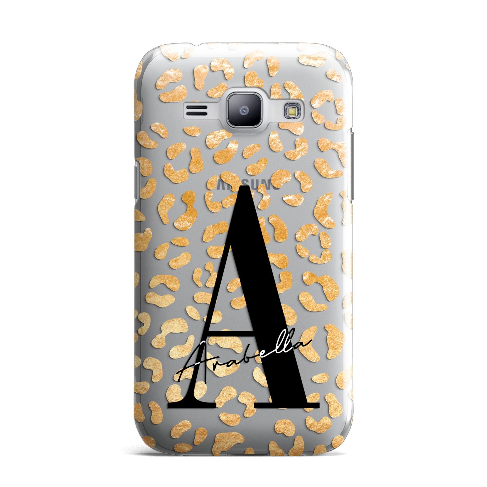 Personalised Leopard Print Gold Samsung Galaxy J1 2015 Case