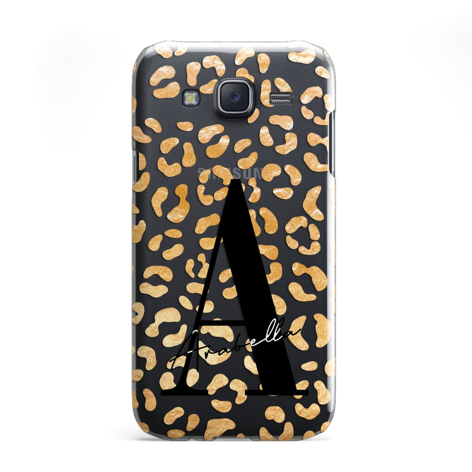 Personalised Leopard Print Gold Samsung Galaxy J5 Case