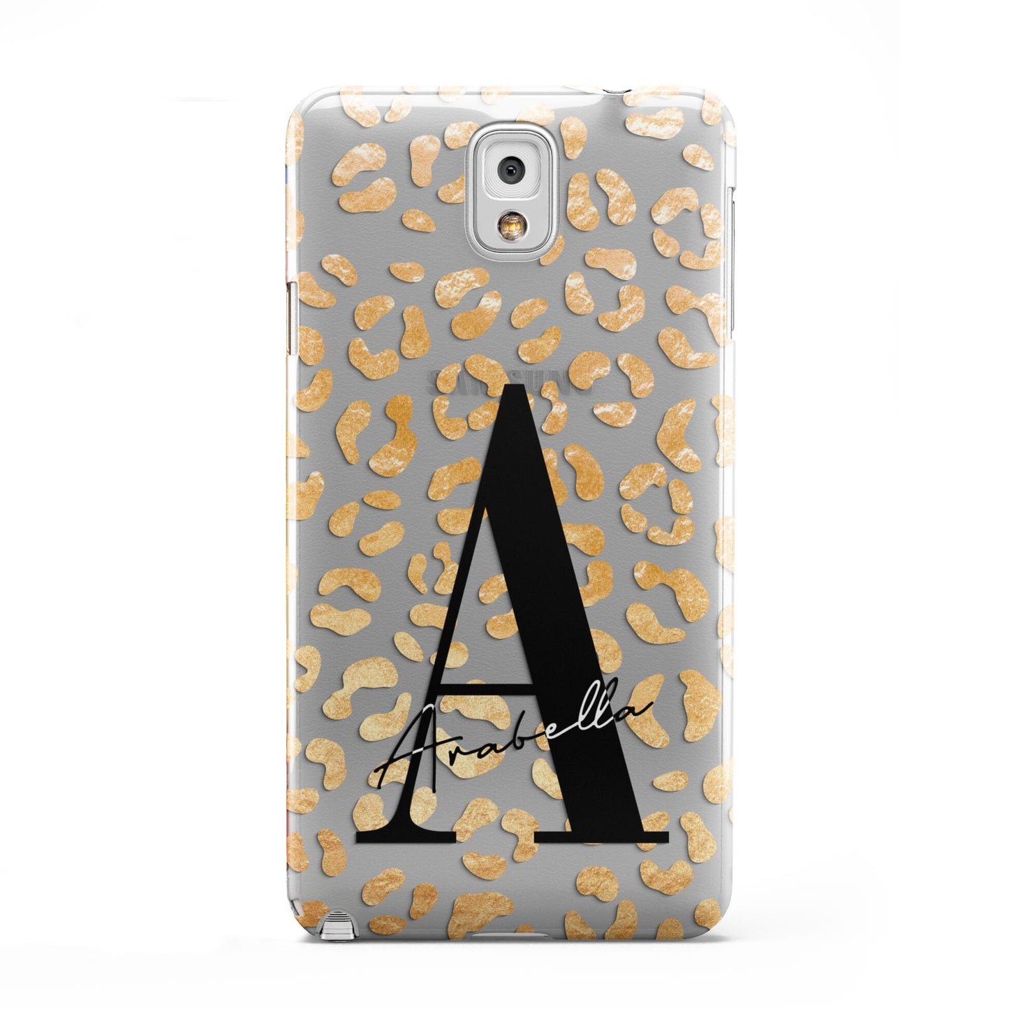 Personalised Leopard Print Gold Samsung Galaxy Note 3 Case