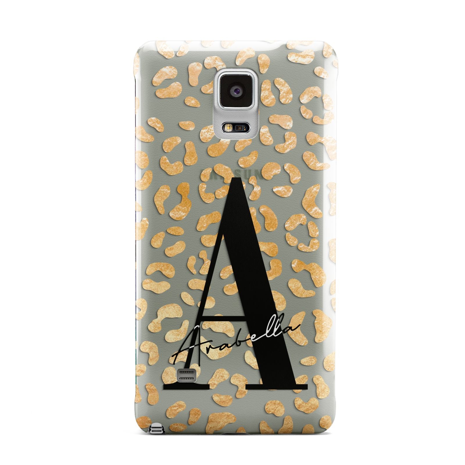 Personalised Leopard Print Gold Samsung Galaxy Note 4 Case