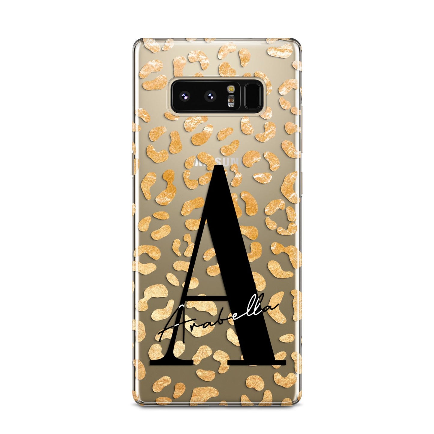 Personalised Leopard Print Gold Samsung Galaxy Note 8 Case