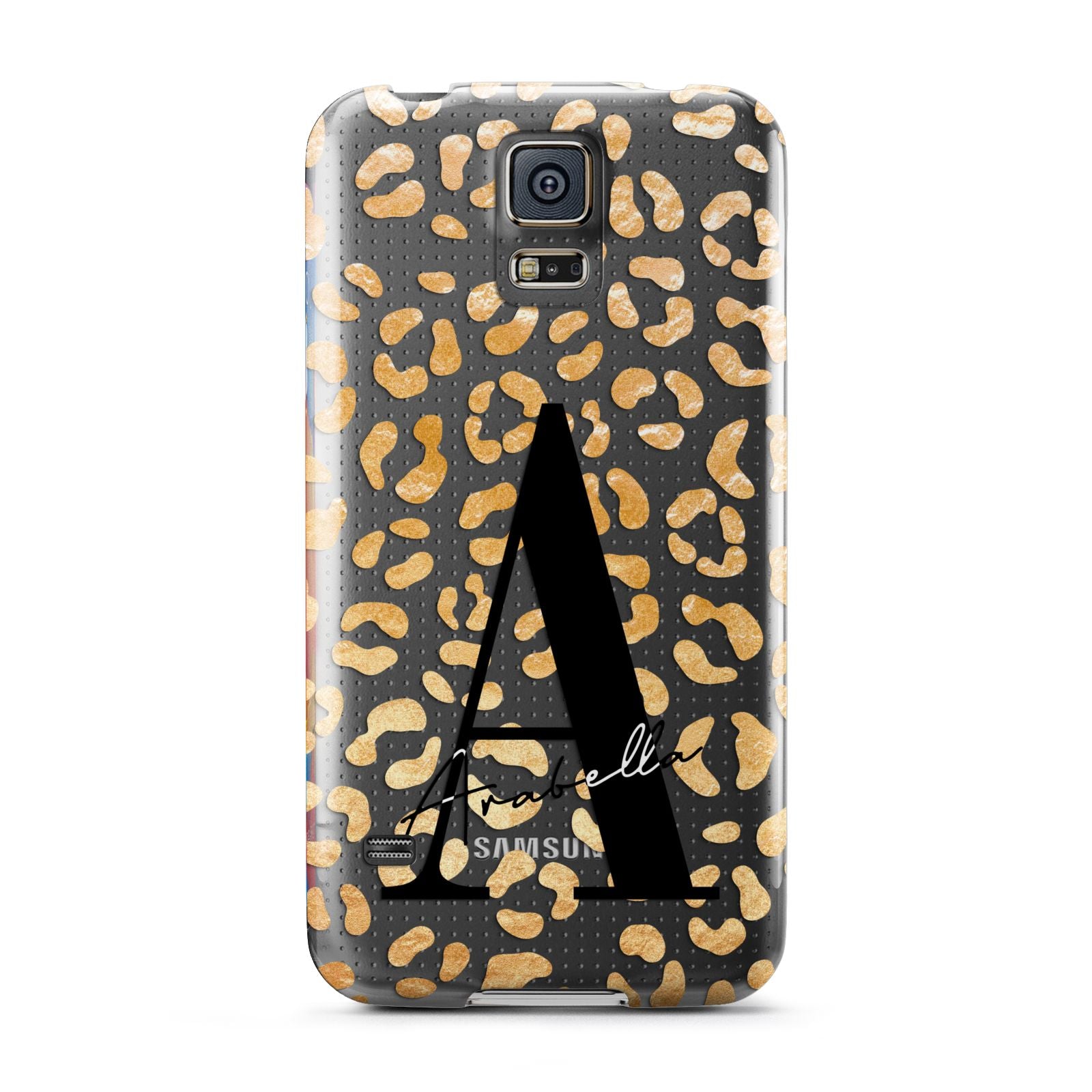 Personalised Leopard Print Gold Samsung Galaxy S5 Case