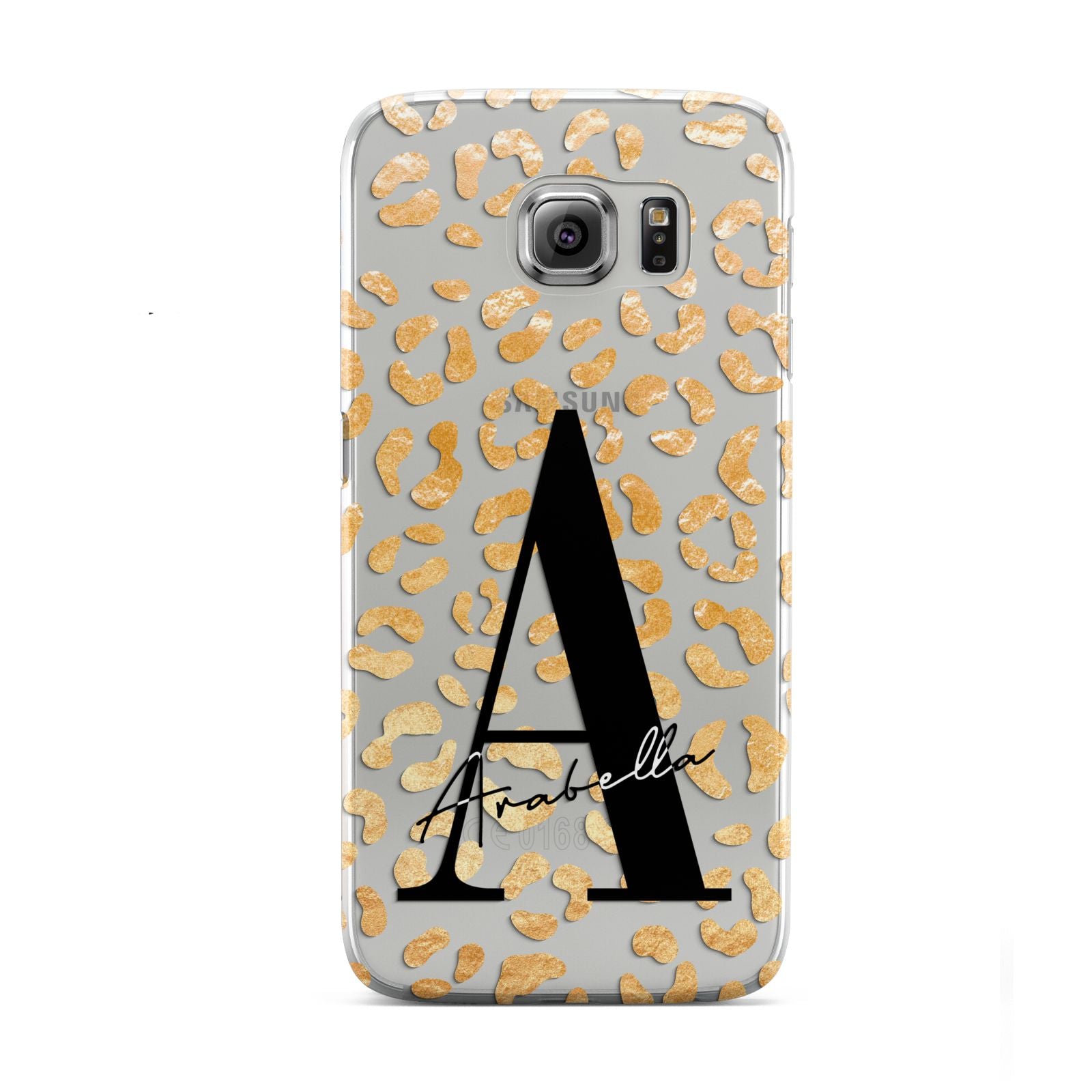 Personalised Leopard Print Gold Samsung Galaxy S6 Case