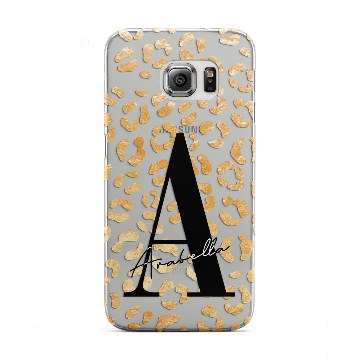 Personalised Leopard Print Gold Samsung Galaxy S6 Edge Case