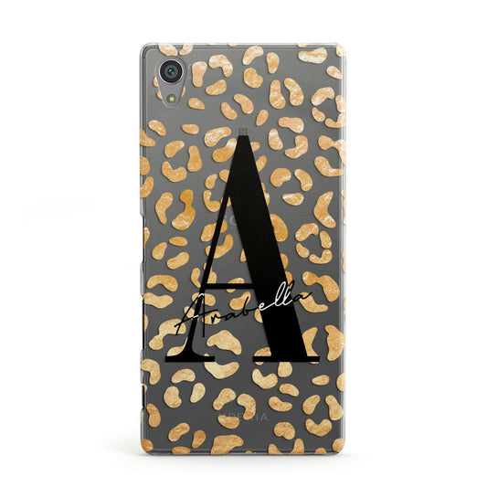 Personalised Leopard Print Gold Sony Xperia Case