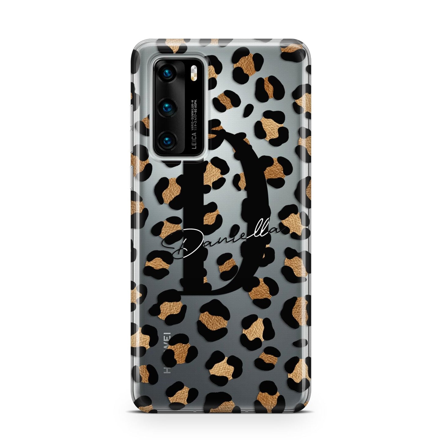 Personalised Leopard Print Huawei P40 Phone Case