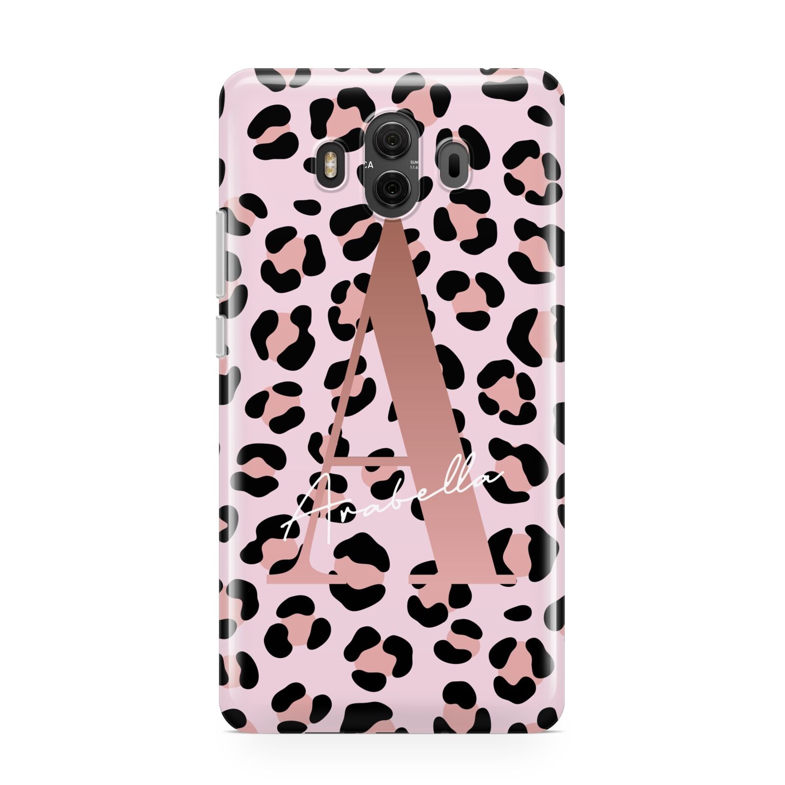 Personalised Leopard Print Initial Huawei Mate 10 Protective Phone Case