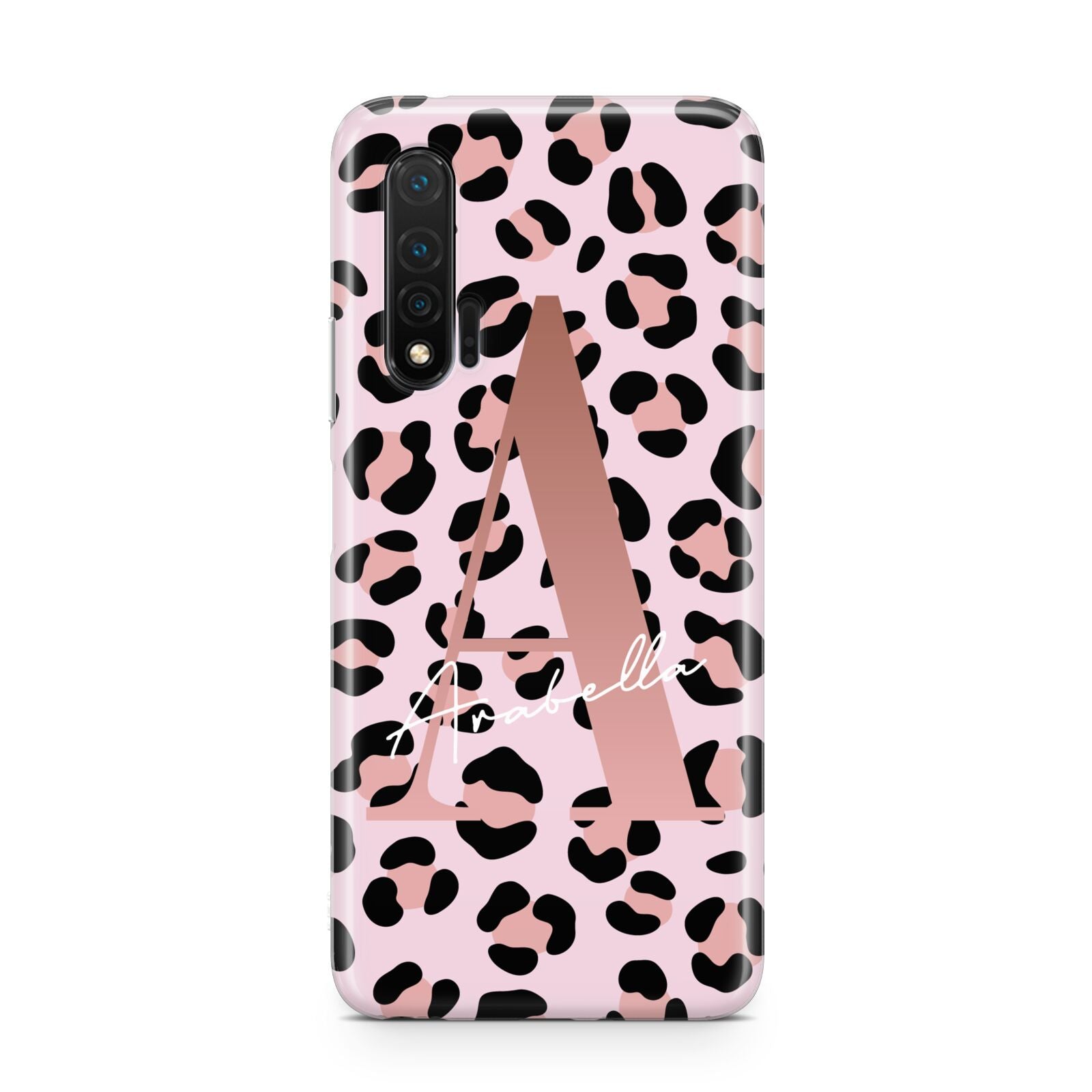 Personalised Leopard Print Initial Huawei Nova 6 Phone Case