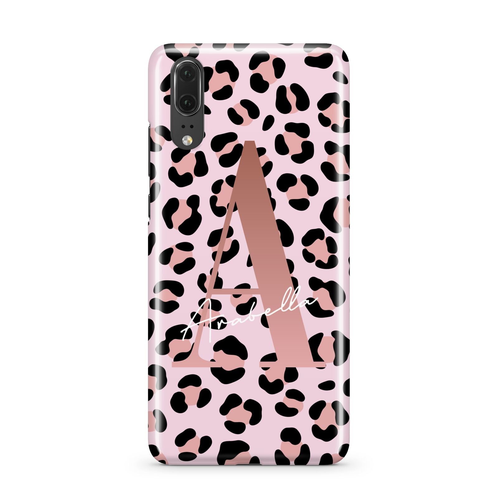 Personalised Leopard Print Initial Huawei P20 Phone Case