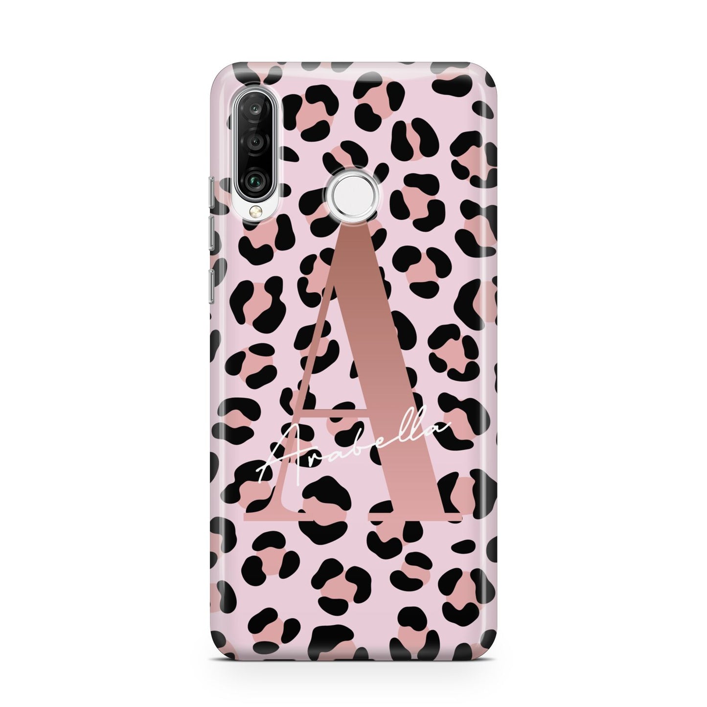 Personalised Leopard Print Initial Huawei P30 Lite Phone Case