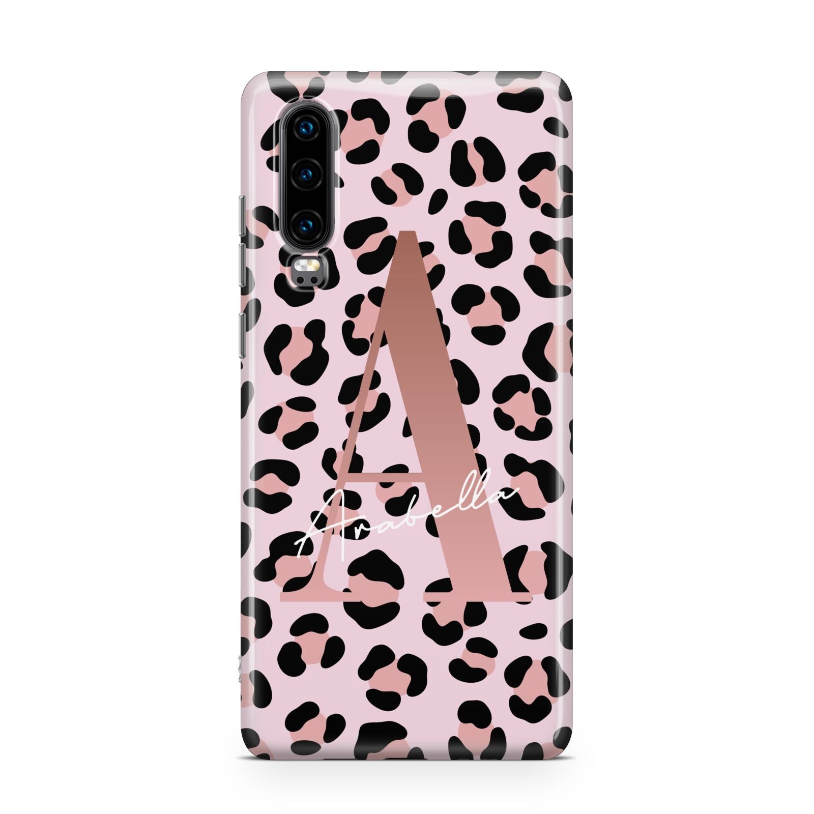 Personalised Leopard Print Initial Huawei P30 Phone Case