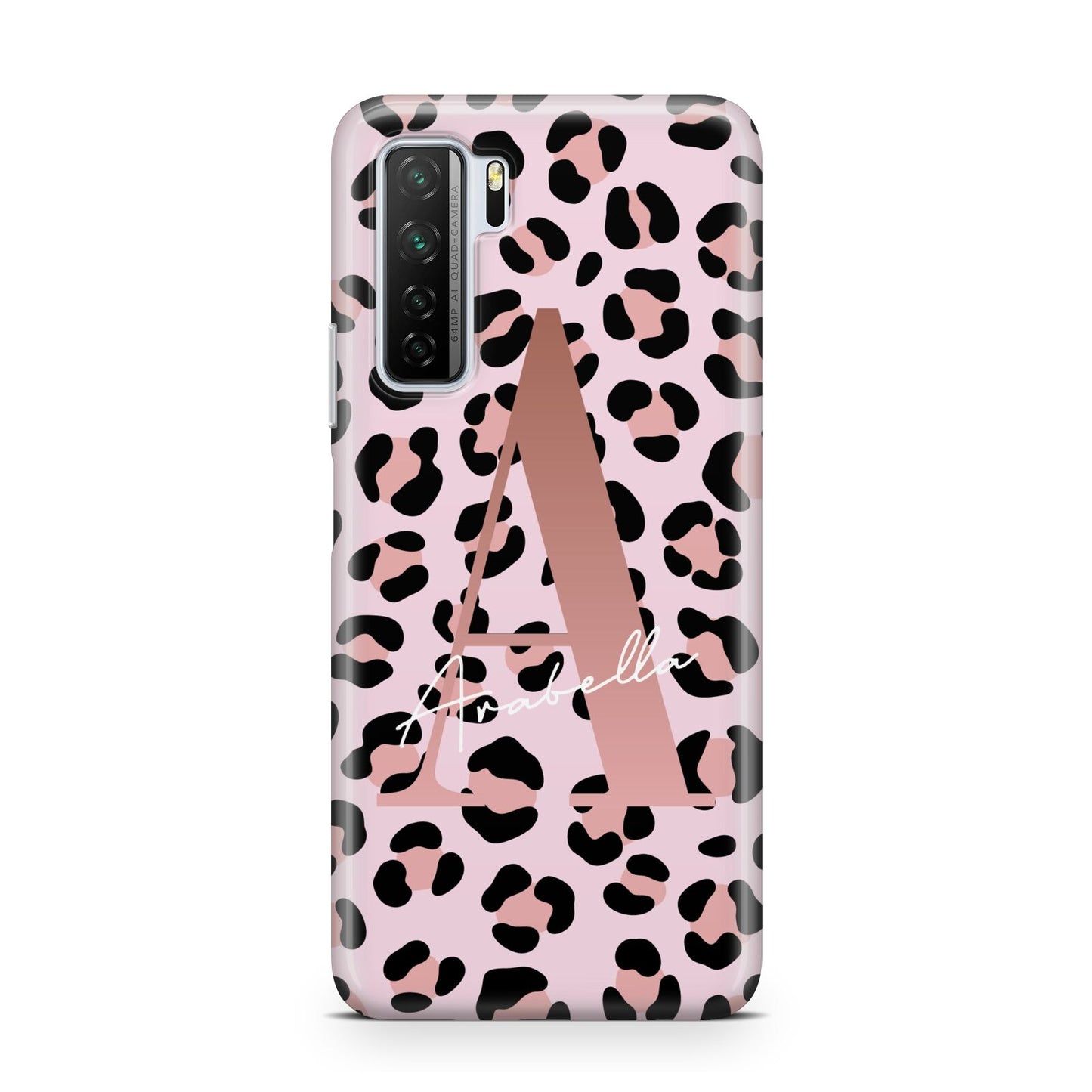 Personalised Leopard Print Initial Huawei P40 Lite 5G Phone Case