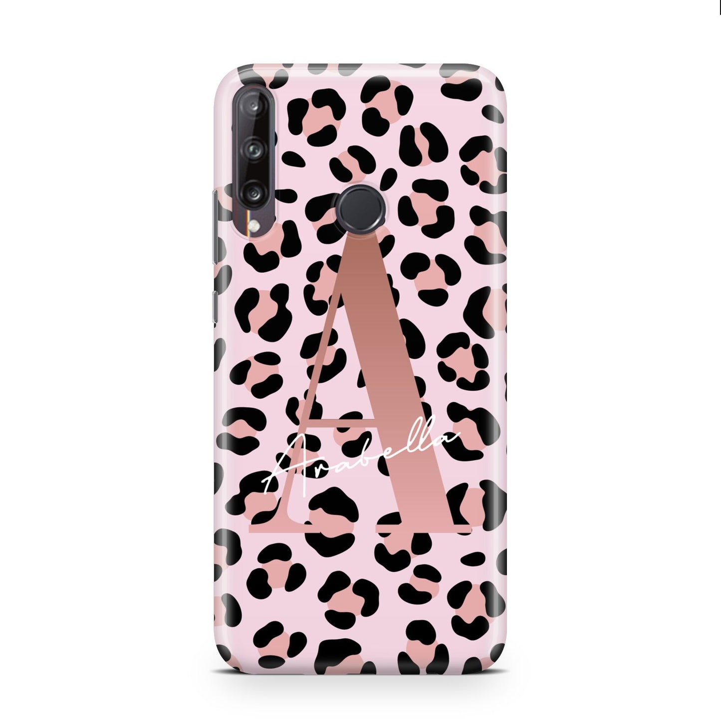 Personalised Leopard Print Initial Huawei P40 Lite E Phone Case