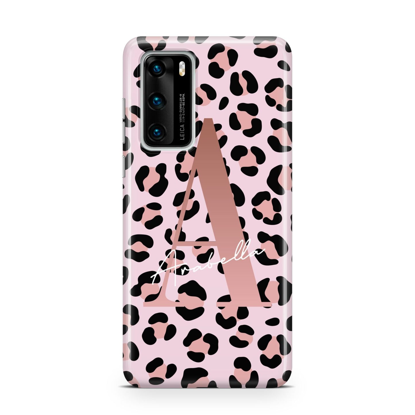 Personalised Leopard Print Initial Huawei P40 Phone Case