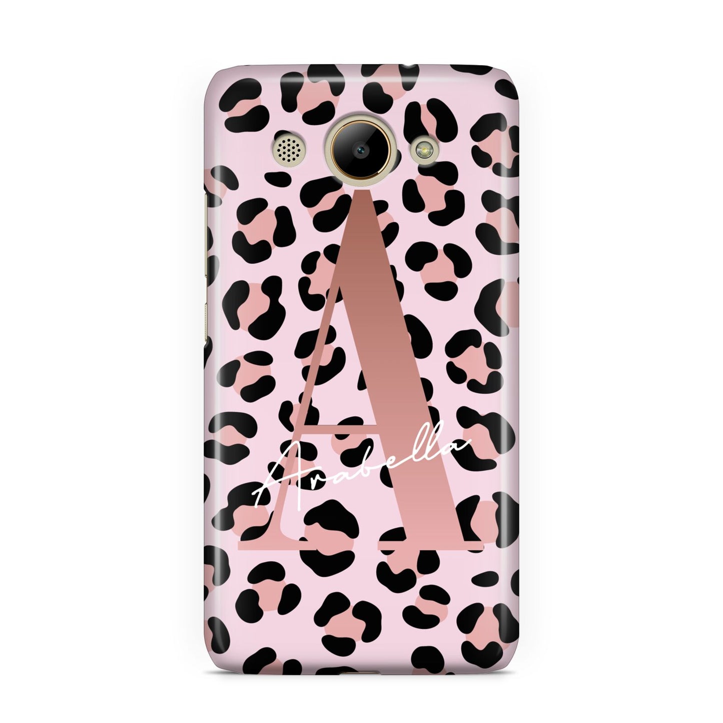 Personalised Leopard Print Initial Huawei Y3 2017