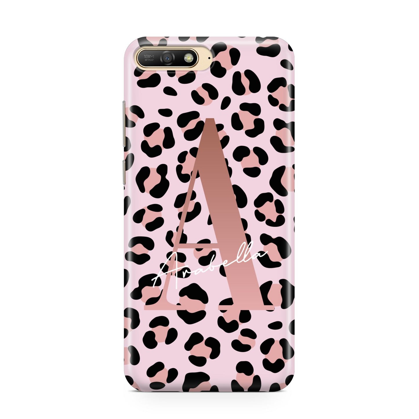 Personalised Leopard Print Initial Huawei Y6 2018