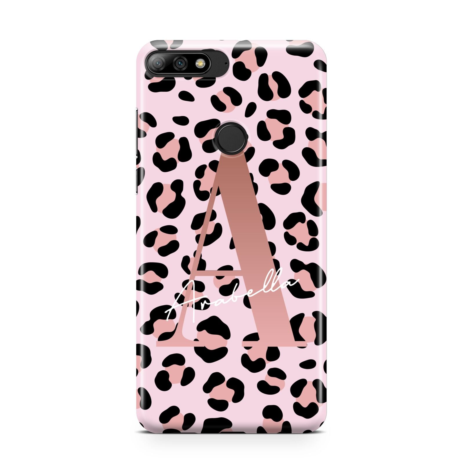 Personalised Leopard Print Initial Huawei Y7 2018