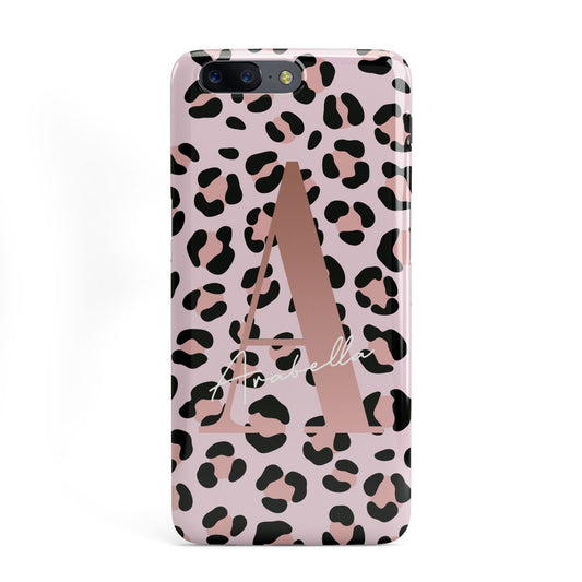 Personalised Leopard Print Initial OnePlus Case