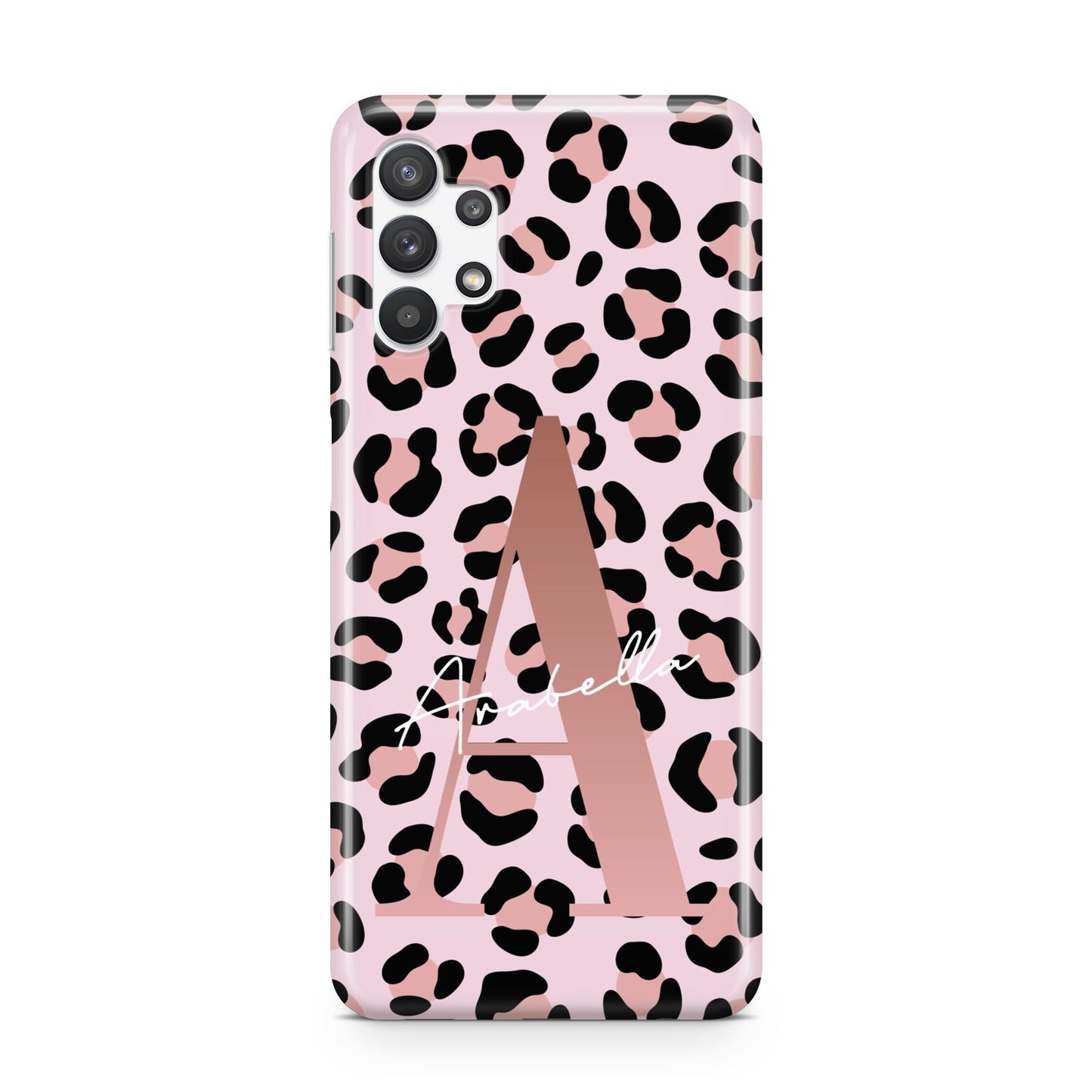 Personalised Leopard Print Initial Samsung A32 5G Case