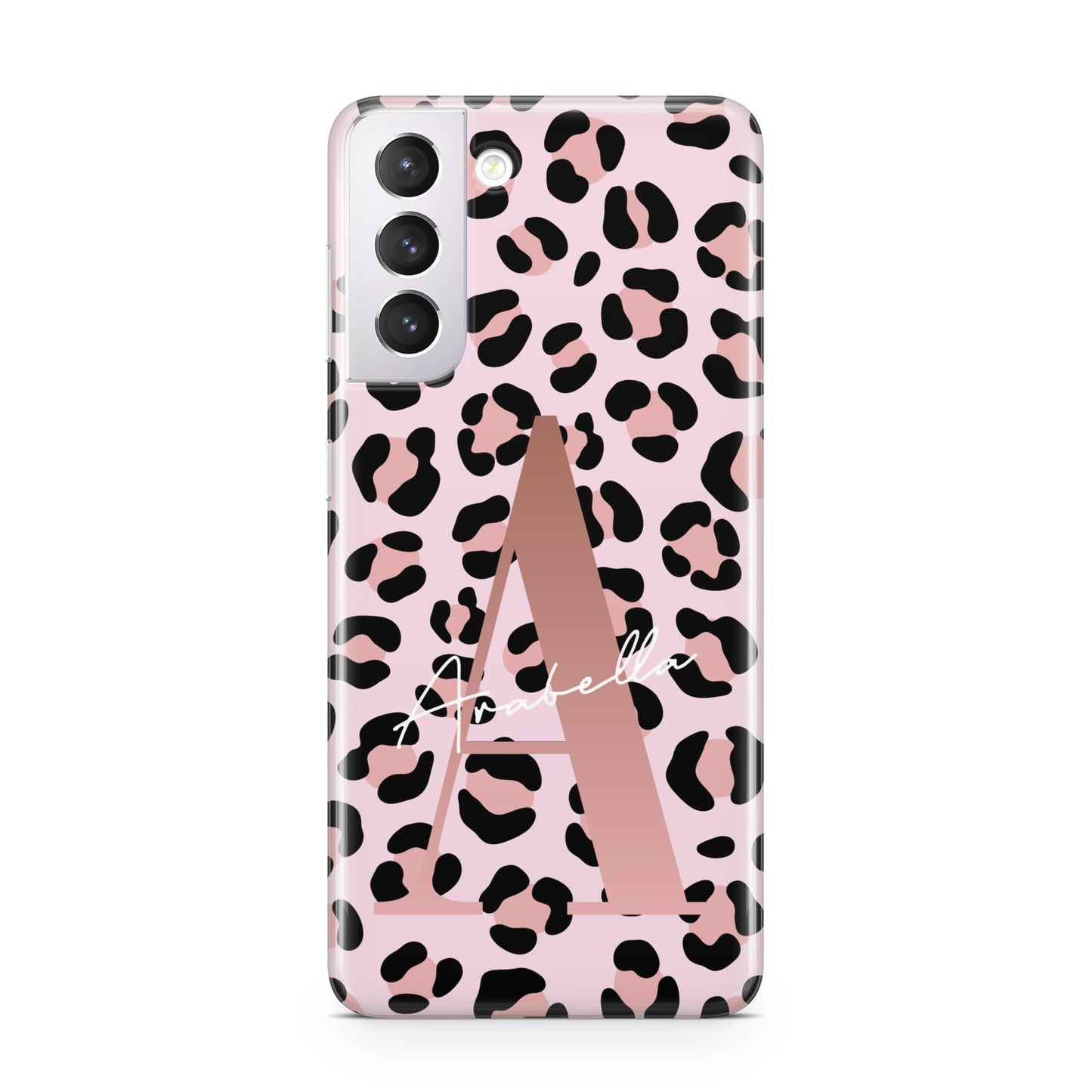 Personalised Leopard Print Initial Samsung S21 Case