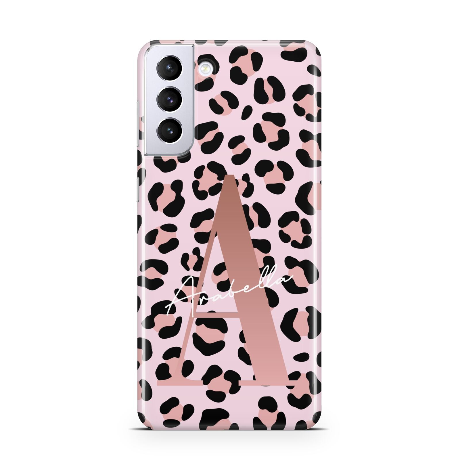 Personalised Leopard Print Initial Samsung S21 Plus Case