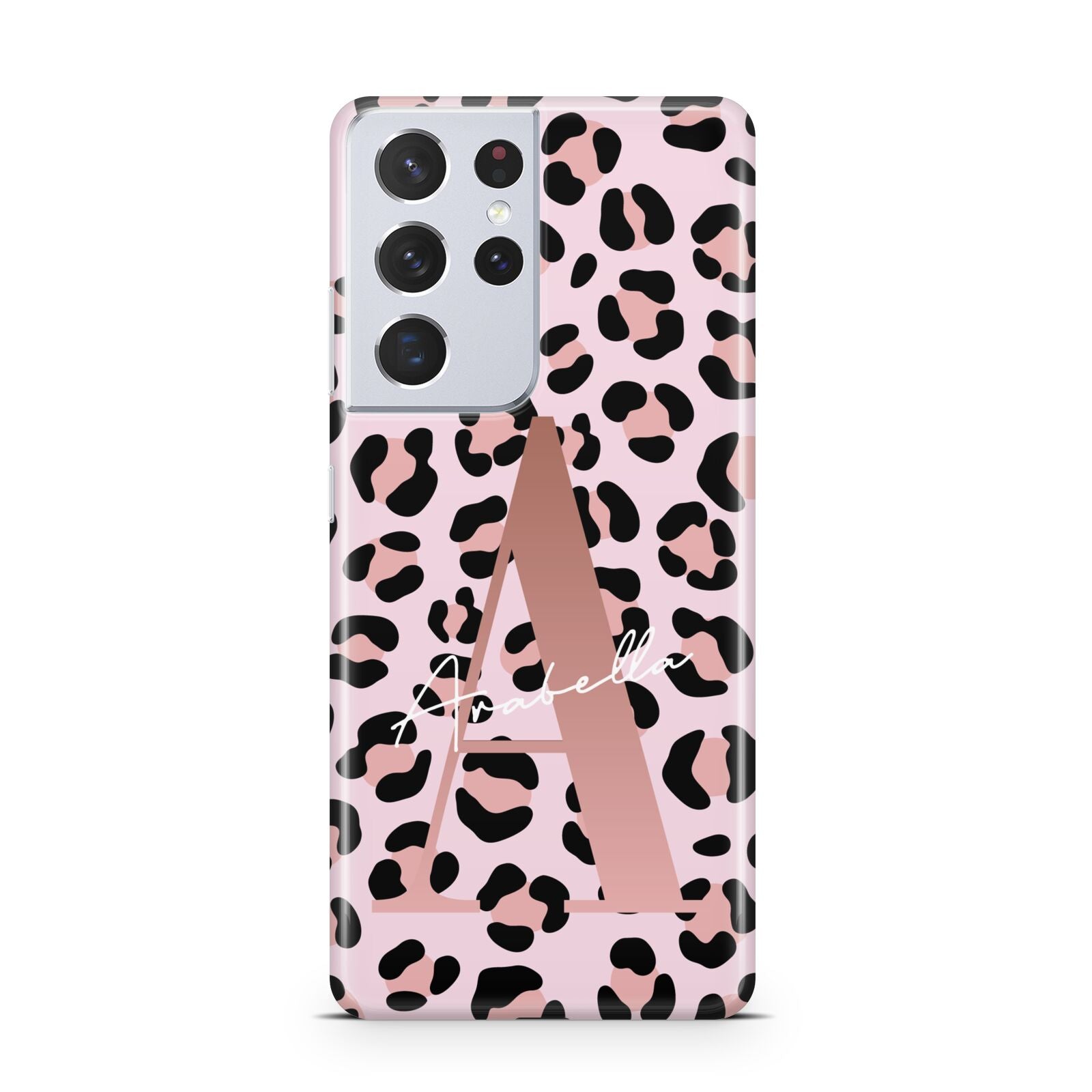 Personalised Leopard Print Initial Samsung S21 Ultra Case