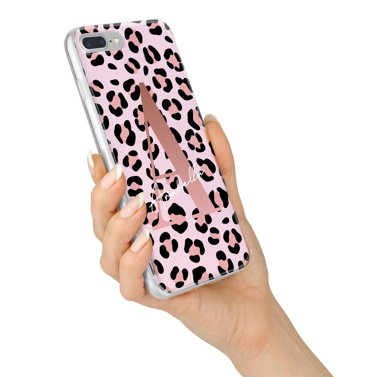 Personalised Leopard Print Initial iPhone 7 Plus Bumper Case on Silver iPhone Alternative Image