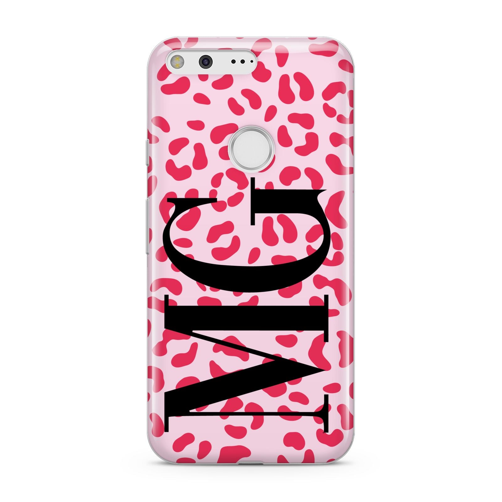 Personalised Leopard Print Initials Google Pixel Case