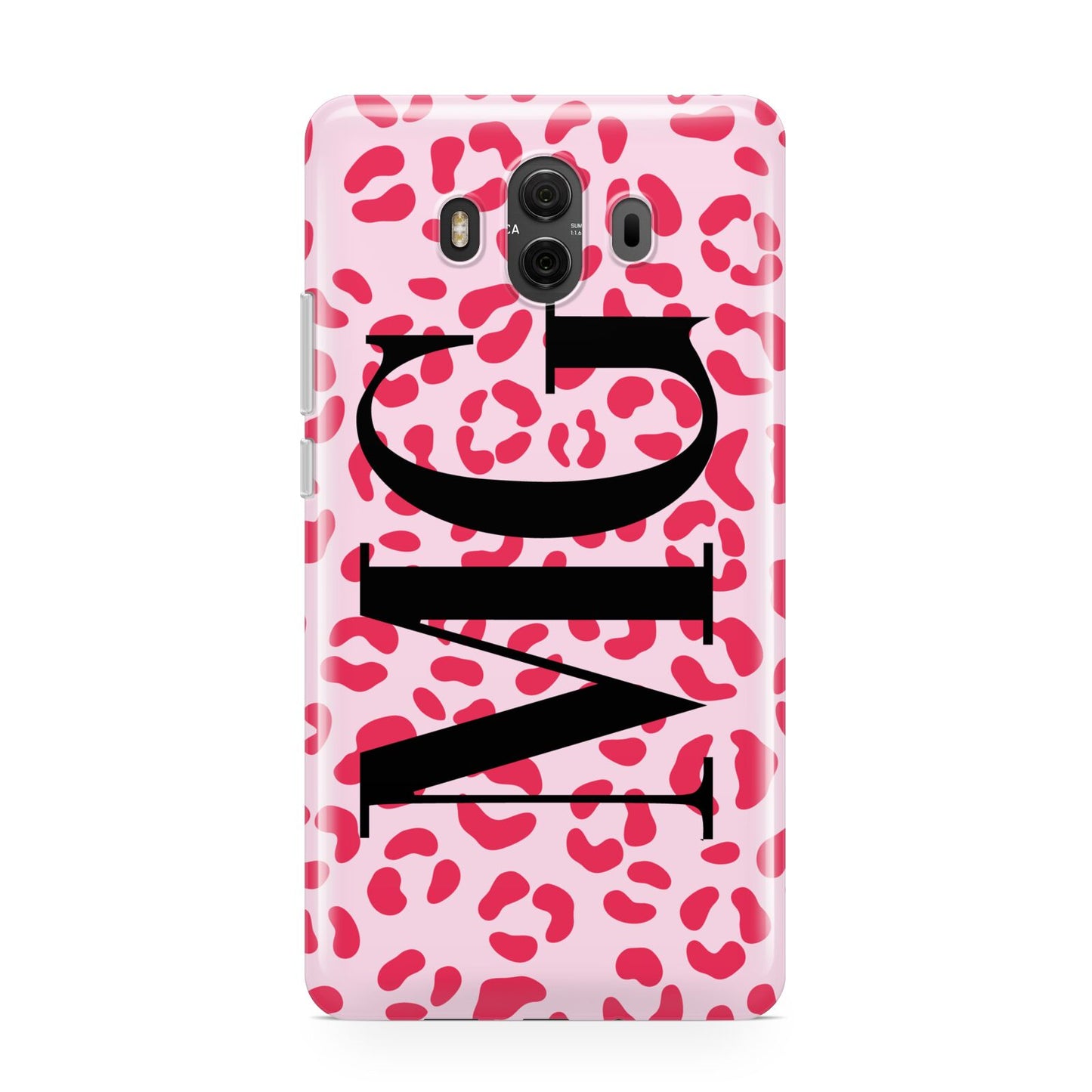 Personalised Leopard Print Initials Huawei Mate 10 Protective Phone Case