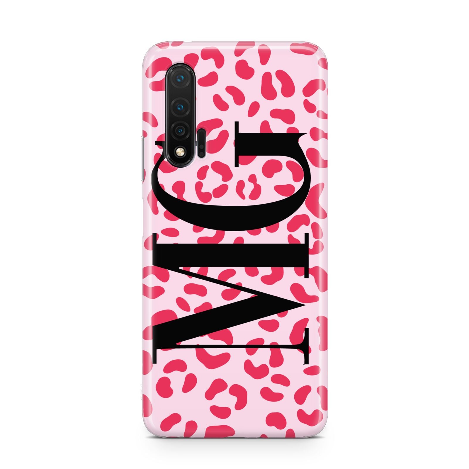 Personalised Leopard Print Initials Huawei Nova 6 Phone Case