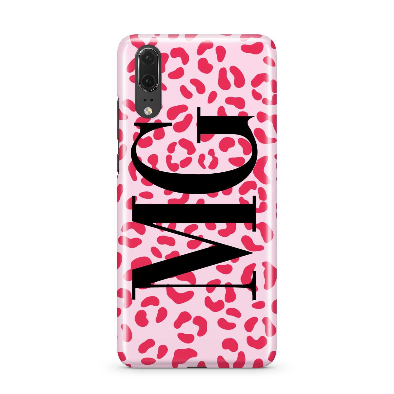 Personalised Leopard Print Initials Huawei P20 Phone Case