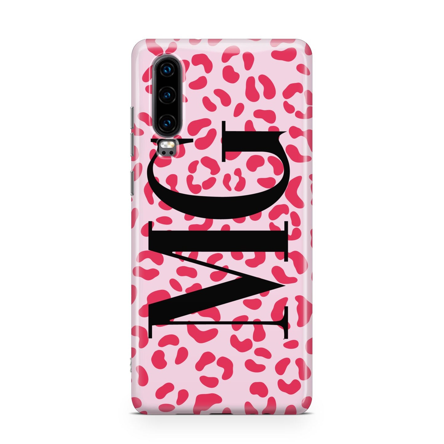 Personalised Leopard Print Initials Huawei P30 Phone Case