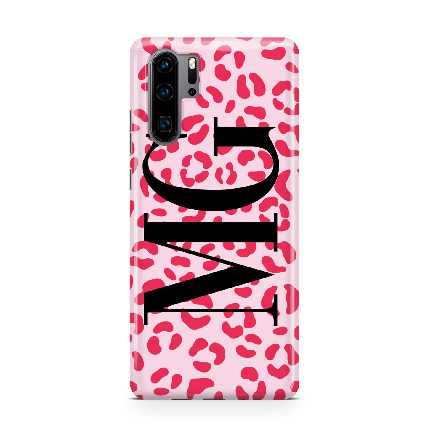 Personalised Leopard Print Initials Huawei P30 Pro Phone Case