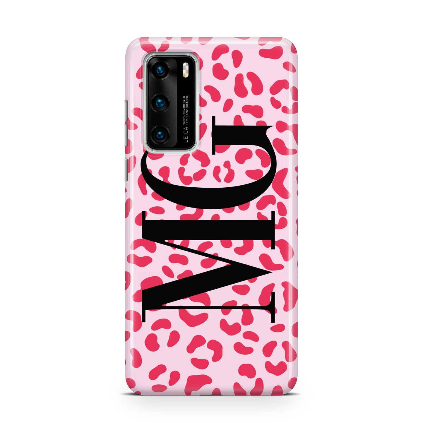 Personalised Leopard Print Initials Huawei P40 Phone Case