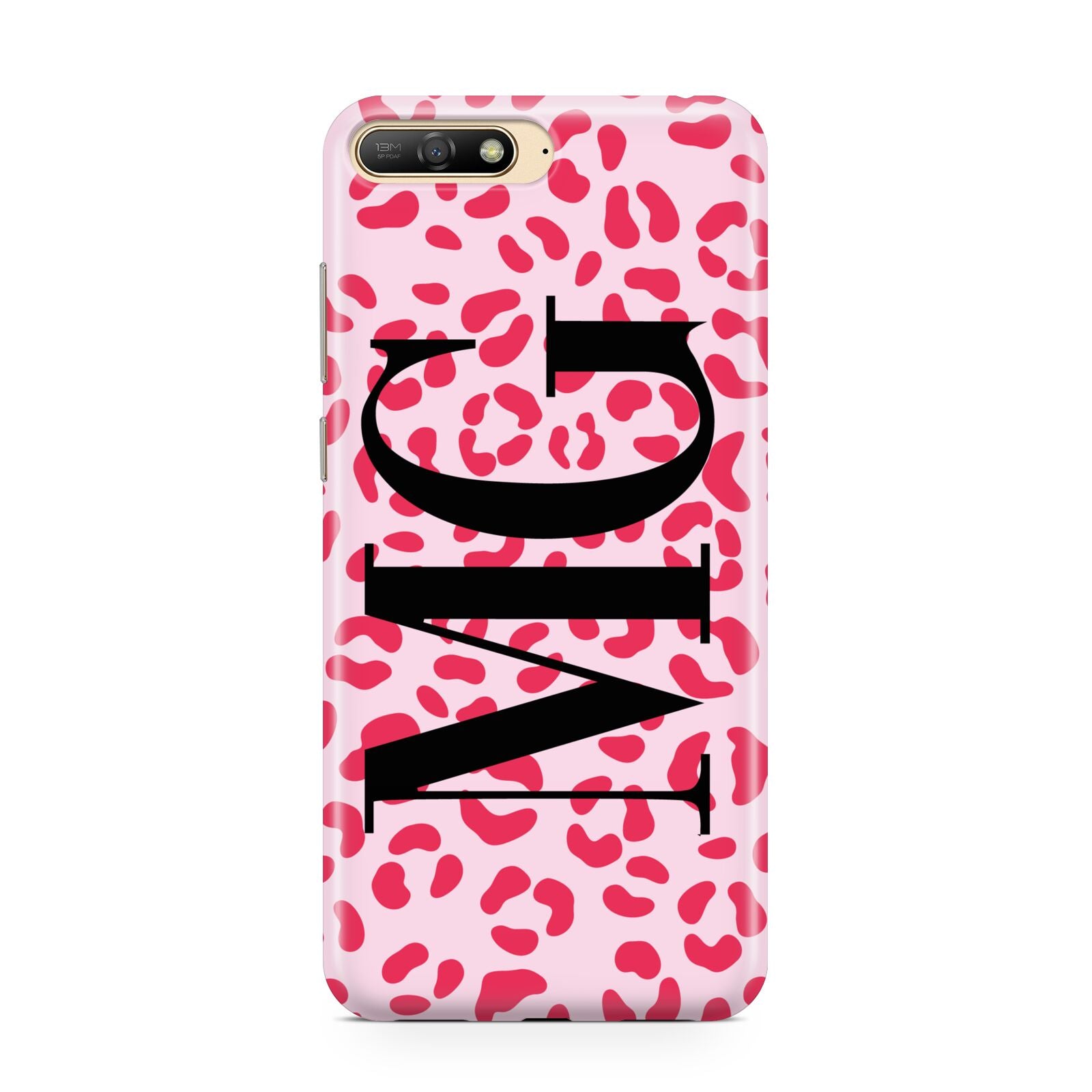 Personalised Leopard Print Initials Huawei Y6 2018