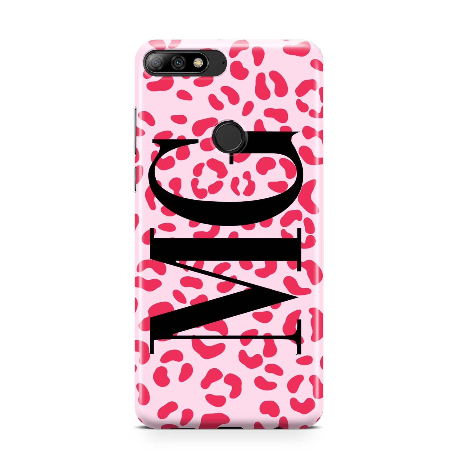 Personalised Leopard Print Initials Huawei Y7 2018