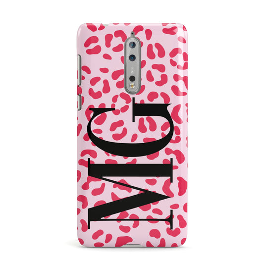 Personalised Leopard Print Initials Nokia Case